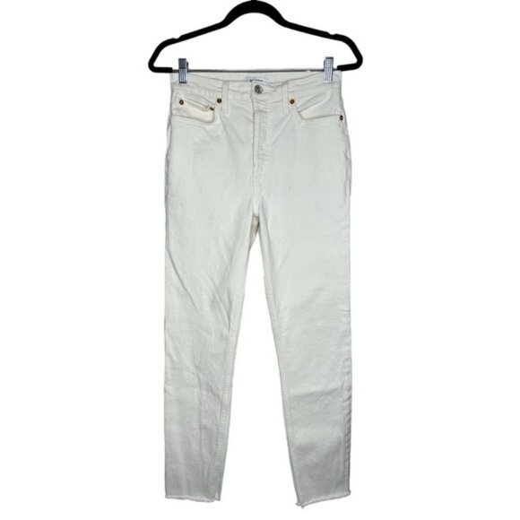 RE/DONE 90’s Originals High Waist Ankle Crop Jeans Vintage White Size 27 - Picture 3 of 16